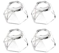 Aczyqws 4 Pcs Acrylic Crystal Ball Pedestals, Transparent Display Stand for Golf Ball Softball Baseball Marbles Egg Sphere Collections Desktop Ornament, Small