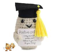 Aczyqws Handmade Emotional Support Positive Potato Gift, positive potato Cute Knitted Potato Dolls with Positive Card, Creative Wool Crochet Office Teacher Appreciation Gifts for Teachers Coworker