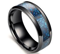 Aczyqws Tungsten Carbide Ring,Black Celtic Dragon Titanium Ring, Blue Carbon Fiber Inlay, Exquisite Jewelry, Suitable for Both Men and Women, Jewelry Gift (Size 7)