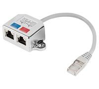 AD-0026-S distributor silver cat: 5e RJ45 female x2, RJ45 male x1 0.15m LANBERG