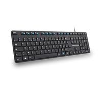 AD ADVANCE Workmate: Wired AZERTY Keyboard 105 Keys/Silent Keys/Adjustable Height/USB Cable 1.45 M/PC, Laptop, Computer, Windows, Mac OS - Black