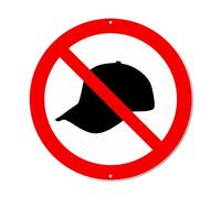 Ad Astra Graphics No Hats Caps Allowed Sign - 8 Inch Circle PVC Safety Premium For Workplace Warehouse Jobsite OSHA Regulation Weather Proof Fade Resistant Made In USA PVC0188,1 x 8 inch