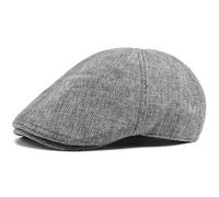 AD-BCrbgen 2PCS Mens Classic Beret and Flat Cap Set Vintage-Inspired Water Resistant Headwear Secure Fit Urban Outdoor Events Windproof Retro Gangster Style Hat(Grey)