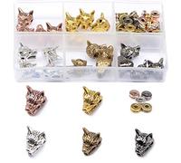 AD Beads 75 Pieces 5 Colors Wolf Beads Plus Matching Spacers Connector Charm Craft