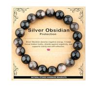 AD Beads - Handmade Bracelet 4mm 6mm 8mm 10mm Natural Stone for Peace and Calm Meditation Yoga Healing Energy Gift for Unisex, 10 mm, stone