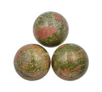 AD Beads Natural Gemstone Harmony Round Ball Crystal Healing Sphere Massage Rock 20~50mm (23 Unakite, 30mm)