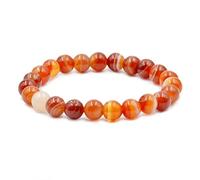AD Beads Natural Gemstone Round Beads Stretch Bracelet Healing Reiki 8mm, 7.5 inches, Gemstone, Agate