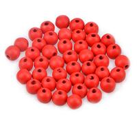 AD Beads Wood Spacer Loose Wooden Craft Beads Big Hole Beads Assorted for Necklace Bracelet Craft Making Decoration (12x14mm 100pcs, Red)