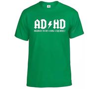 AD/HD Highway to Hey Look A Squirrel T-Shirt Men's Funny ADHD ACDC ADSR Tee Top(Irish Green,3XL)