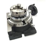 AD INTERNATIONAL 4inch/100 ROTARY TABLE WITH CHUCK MILLING INDEXING MACHINE TOOLS (65 MM 3 JAWS SELF CENTERING CHUCK)