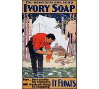 AD15 Vintage 1898 Ivory Soap - It Floats Advertisment Advertising Poster - A4 (297 x 210mm) 11.7" x 8.3"