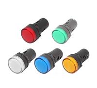 AD16-22 22mm LED Indicator Light, Plastic Pilot Signal Lamp 12V 24V 220V, Red Green Blue White Yellow Round Panel Mount Warning Light for Industrial Control(12V Blue LED)