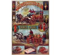 AD23 Vintage Horse Drawn Fire Extinguisher Chemical Engines Fire Engine Advertisment Advertising Poster - A3 (432 x 305mm) 16.5" x 11.7"