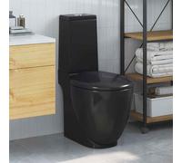 ada black close coupled toilet with vertical outlet - soft close seat