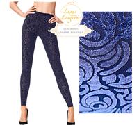 Ada Leggings by Wolford Small Sapphire Blue Seductively Transparent Velvet