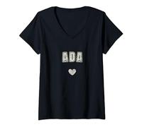 Ada Name Cute Heart Retro Love Ada V-Neck T-Shirt