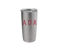 Ada Oklahoma Souvenir Vacation College Style Red Text Stainless Steel Insulated Tumbler