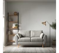 Ada Scandi Velvet 2 Seater Sofa with Light Wood Legs Dove Grey