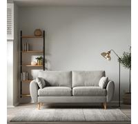 Ada Scandi Velvet 3 Seater Sofa with Light Wood Legs Dove Grey