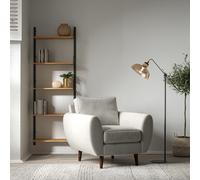 Ada Scandi Velvet Armchair with Dark Wood Legs Dove Grey