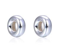 Adabele 10 Genuine .925 Bright Sterling Silver Findings Bubble Spacer beads 6mm F/bracelet, necklace #ss49