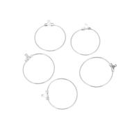 Adabele 100pcs Hypoallergenic Silver 30mm Round Hoop Circle Beading Hoop Link Connector Component for Earrings Jewelry Making CF130-5