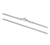 Adabele 304 Grade Surgical Stainless Steel 1.2mm 2mm Venetian Box Chain Necklace 18 20 22 Inch Tarnish Resistant Hypoallergenic Women Men Jewelry, 20 Inch - 2pcs, Stainless Steel, No Gemstone