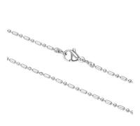 Adabele 304 Grade Surgical Stainless Steel 1.5mm 2mm Long Short Beaded Chain Necklace 18 20 22 Inch Tarnish Resistant Hypoallergenic Women Jewelry Chain, 20 Inch - 2pcs, Stainless Steel, No Gemstone