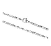 Adabele 304 Grade Surgical Stainless Steel 2mm 3mm 4mm Rolo Belcher Cable Chain Necklace 18 Inch Tarnish Resistant Hypoallergenic Women Men Jewelry, 18 Inch - 5pcs, Stainless Steel, No Gemstone