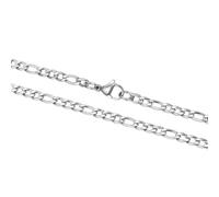 Adabele 304 Grade Surgical Stainless Steel 3.8mm 4.7mm Diamond-Cut Figaro Link Chain Necklace 18 20 22 Inch Tarnish Resistant Waterproof Jewelry, 26 Inch - 2pcs, Stainless Steel, No Gemstone