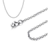 Adabele 304 Grade Surgical Stainless Steel 3mm 4mm Cable Chain Necklace 18 20 22 Inch Tarnish Resistant Hypoallergenic Women Men Jewelry, 22 Inch - 2pcs, Stainless Steel, No Gemstone