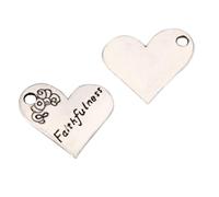 Adabele Heart of Love Hope Faith Kindness Belief Faithfulness Charm Pendant Antique Silver For Necklace Bracelet Anklet Earrings Jewelry Making, Heart of Faithfullness, Zinc, No Gemstone