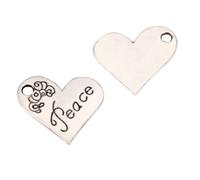 Adabele Heart of Love Hope Faith Kindness Belief Faithfulness Charm Pendant Antique Silver For Necklace Bracelet Anklet Earrings Jewelry Making, Heart of Peace, Zinc, No Gemstone