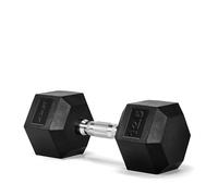 ADABT Hex Dumbbells | Rubber Encased Free Weights with Knurled Steel Handles | Anti-Roll Design | Home Gym, Fitness & Strength Training | Single (12.5KG)