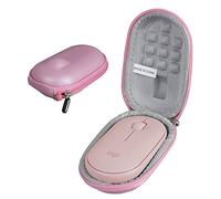 Adada Hard Travel Case for Logitech Pebble M350 / Pebble Mouse 2 M350s / M355 Portable Wireless Mouse (Pink)