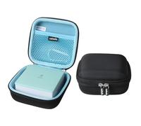 adada Hard Travel Case for Phomemo M02 / Phomemo M02 Pro/Phomemo M02S Pocket Printer (Black Outside + Light Blue Inside)