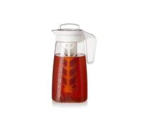 Adagio Teas Airtight Lay-Flat Iced Tea Pitcher with Infuser for Loose Teas - BPA-Free - 2 Litre (White)