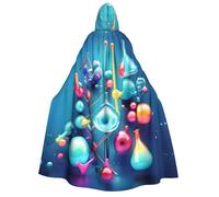 ADAhgu Abstract Science Chemistry Illustration 3d Print 190cm Hooded Carnival Themed Cloak Unisex Cosplay Masquerade Celebrations Costume