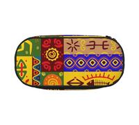 ADAhgu African National Patterns Print Pencil Case Pouch School Students Travel Office Use Stationery Makeup Organizer