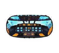 ADAhgu Airplane Cockpit Print Pencil Case Pouch School Students Travel Office Use Stationery Makeup Organizer