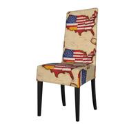 ADAhgu American Spain Flag Print Functionality Versatile Stretch Dining Chair Covers Waterproof Seat Covers Chairs