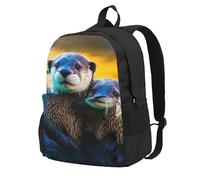ADAhgu Animal Cute Brown Otters Print Large Capacity Backpack Water-Resistant Hiking Rucksack Outdoor Weekend Getaways
