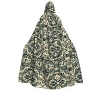 ADAhgu Army Digital Camouflage Print 190cm Hooded Carnival Themed Cloak Unisex Cosplay Masquerade Celebrations Costume