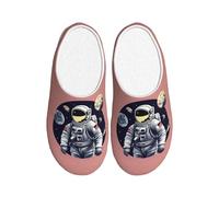 ADAhgu Astronaut on The Moon 1 Print Adult TPR Slippers Washable for Men and Women Breathable and Cozy Winter shoes