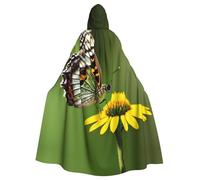 ADAhgu Beautiful Glowing Butterfly 1 Print Hooded Cloak Unisex Costume For Carnival Cosplay Accessory Vampire Party Supplies