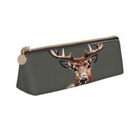ADAhgu Beauty Deer Print Versatile Usage Lightweight Pencil Case Pouch Zippered Pen Storage School Students