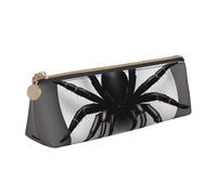 ADAhgu Black Spider Print Versatile Usage Lightweight Pencil Case Pouch Zippered Pen Storage School Students