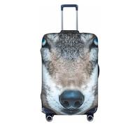 ADAhgu Blue Eyes Wolf Print Protective Suitcase Cover Washable Travel Luggage Protector with Concealed Zipper