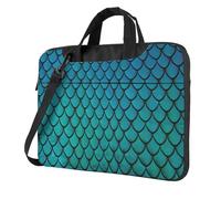ADAhgu Blue Fish Scale Print Stylish Portable Laptop Bag Shoulder Bags Messenger Briefcase Office Business Trips