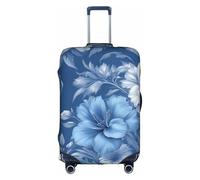 ADAhgu Blue Grace Flora Print Protective Suitcase Cover Washable Travel Luggage Protector with Concealed Zipper